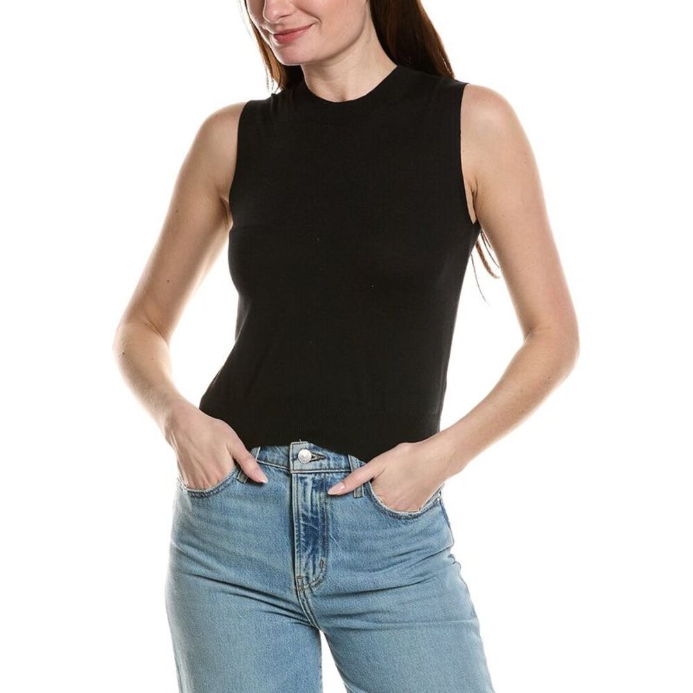 Dl1961 Womens Sleeveless Crewneck Wool-Blend Top, Black